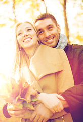 Image showing romantic couple in the autumn park