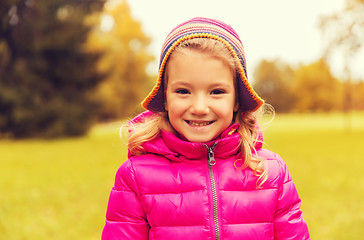 Image showing happy beautiful little girl portrait outdoors