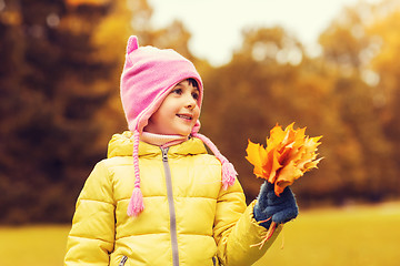 Image showing happy beautiful little girl portrait outdoors