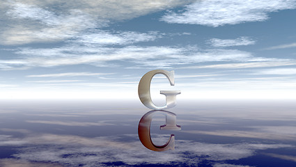 Image showing metal uppercase letter g under cloudy sky - 3d rendering