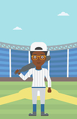 Image showing Baseball player with bat vector illustration.