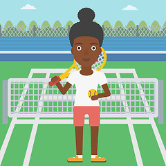 Image showing Female tennis player vector illustration.
