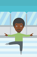 Image showing Male figure skater vector illustration.