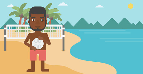 Image showing Beach volleyball player vector illustration.