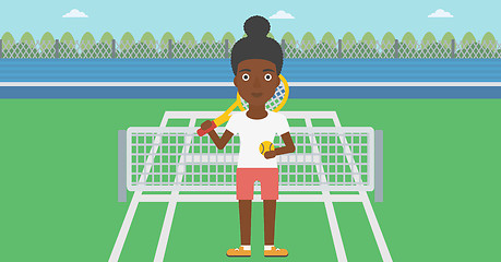 Image showing Female tennis player vector illustration.