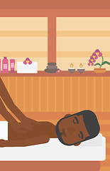 Image showing Man recieving massage vector illustration.