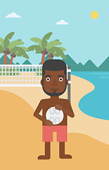 Image showing Beach volleyball player vector illustration.