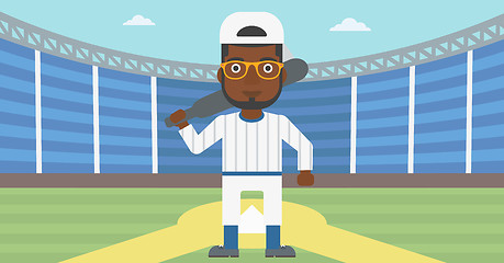 Image showing Baseball player with bat vector illustration.