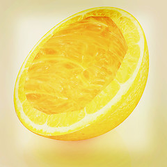 Image showing orange fruit. 3D illustration. Vintage style.