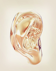 Image showing Ear metal. 3D illustration. Vintage style.