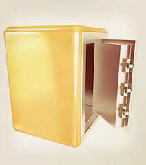 Image showing Security metal safe with empty space inside . 3D illustration. V