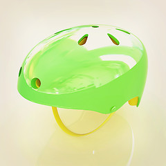 Image showing Bicycle helmet . 3D illustration. Vintage style.