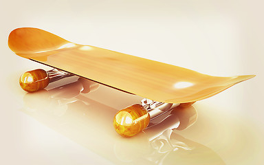 Image showing Skateboard. 3D illustration. Vintage style.