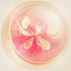 Image showing Shiny button. 3D illustration. Vintage style.