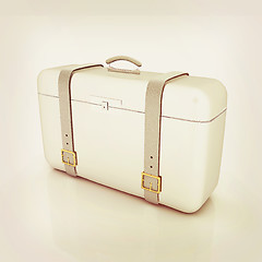 Image showing traveler\'s suitcase . 3D illustration. Vintage style.