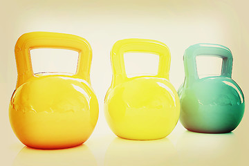 Image showing Colorful weights . 3D illustration. Vintage style.