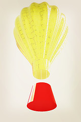 Image showing Hot Air Balloons with Gondola. 3D illustration. Vintage style.