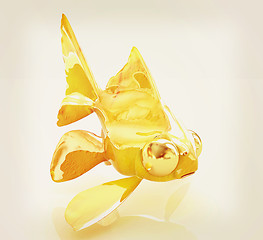 Image showing Gold fish. 3D illustration. Vintage style.