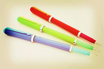 Image showing corporate pen design . 3D illustration. Vintage style.