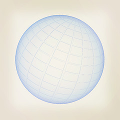 Image showing Sphere. 3D illustration. Vintage style.