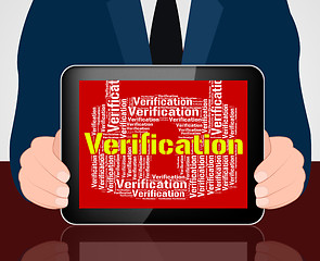 Image showing Verification Lock Indicates Guaranteed Authentic And Authenticit