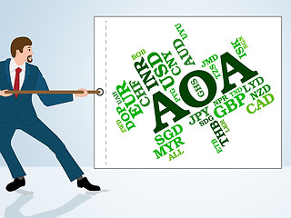 Image showing Aoa Currency Indicates Exchange Rate And Broker