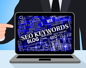 Image showing Seo Keywords Shows Search Engines And Computing