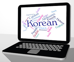 Image showing Korean Language Shows Wordcloud Words And International