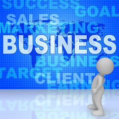 Image showing Business Words Shows Corporate Commerce And Buy 3d Rendering