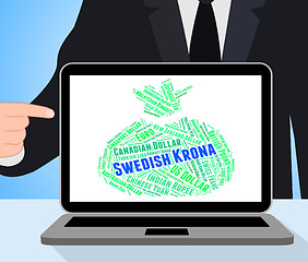 Image showing Swedish Krona Indicates Exchange Rate And Banknote