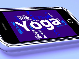 Image showing Yoga Word Shows Relaxation Calm And Exercise