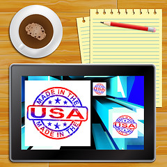 Image showing Made In The USA On Cubes Showing Patriotism Tablet