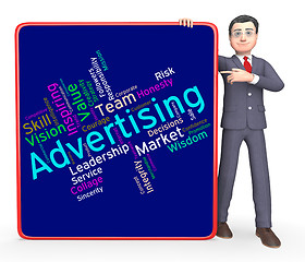 Image showing Wordcloud Advertising Shows Promotional Promote And Adverts