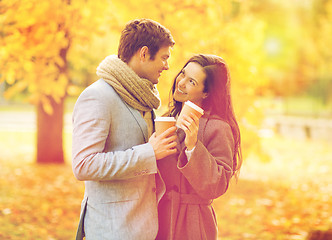 Image showing romantic couple in the autumn park