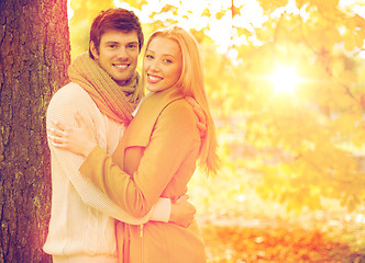 Image showing romantic couple in the autumn park