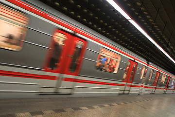 Image showing Prague subway in motion