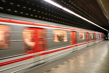 Image showing Prague subway in motion