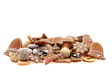 Image showing mixed christmas cookies isolated