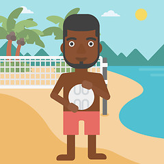 Image showing Beach volleyball player vector illustration.