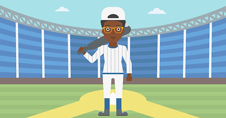 Image showing Baseball player with bat vector illustration.