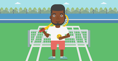 Image showing Male tennis player vector illustration.