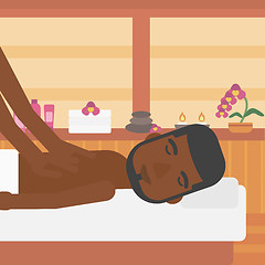 Image showing Man recieving massage vector illustration.