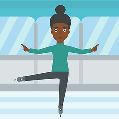 Image showing Female figure skater vector illustration.