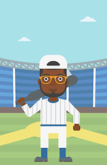 Image showing Baseball player with bat vector illustration.