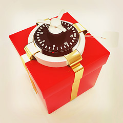 Image showing safe - gift. 3D illustration. Vintage style.