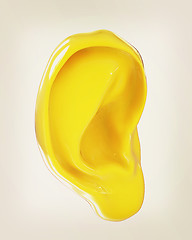 Image showing Ear 3d render. 3D illustration. Vintage style.