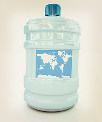 Image showing ocean bottle . 3D illustration. Vintage style.