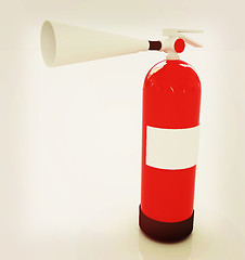 Image showing Red fire extinguisher . 3D illustration. Vintage style.