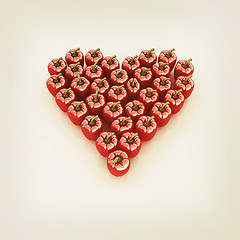 Image showing Bulgarian Pepper Heart Shape, On White Background. 3D illustrati