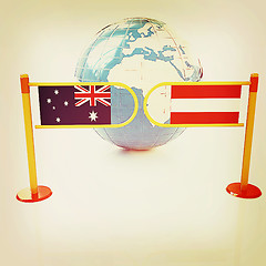 Image showing Three-dimensional image of the turnstile and flags of Australia 